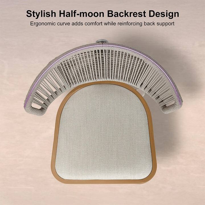 PURPLE LEAF Outdoor Bar Stools Chair Set of 2, All Weather Rattan and Aluminum Patio Bar Stool with Cushion