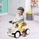 preview thumbnail 3 of 25, Kids Sit to Stand Vehicle with Working Steering Wheel and Under Seat Storage - 23" x 10.5" x 13.5" (L x W x H) White