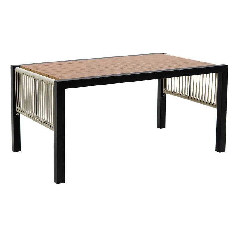 Outdoor Rattan Iron Sofa Set w/ Table,Waterproof,Rust-proof (Set of 4)