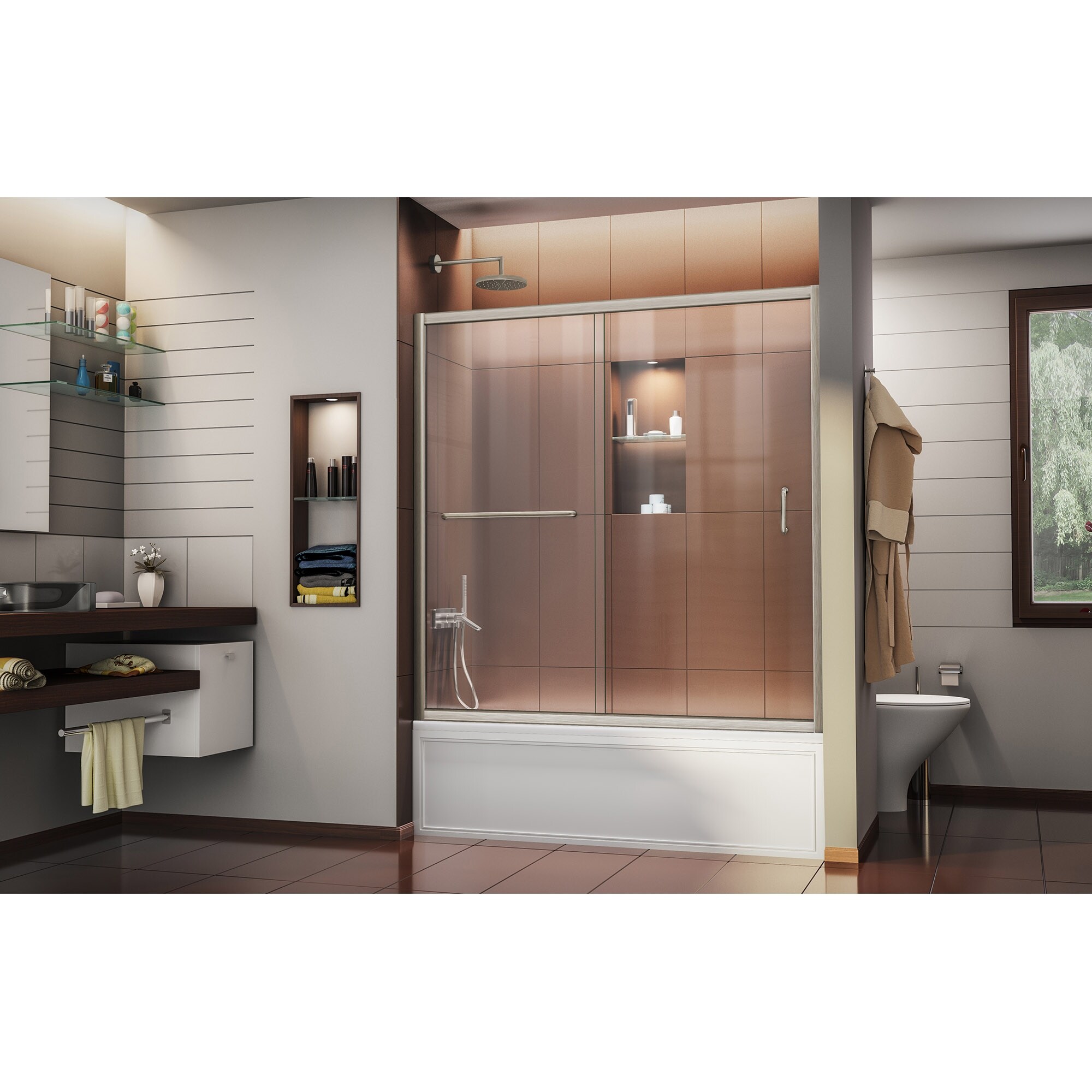 DreamLine Infinity-Z 56-60 in. W x 58 in. H Semi-Frameless Sliding