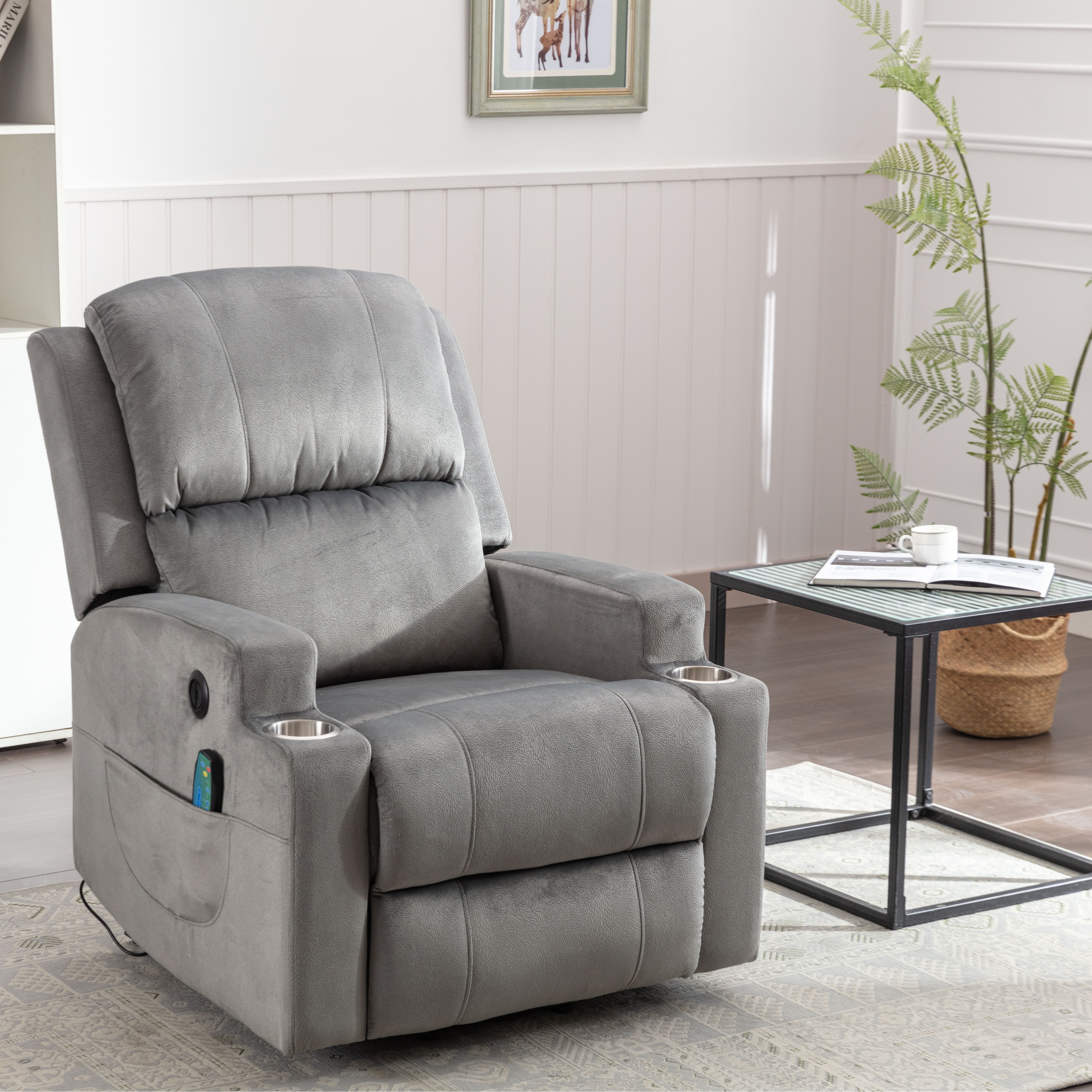 Small recliner chair sales with cup holder