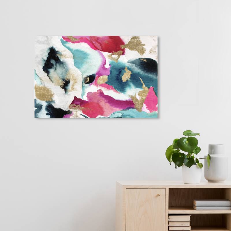 Wynwood Studio Canvas Abstract Summer Dreams Pink and Metallic Gold Modern & Contemporary Wall Art Canvas Print - 20 x 30