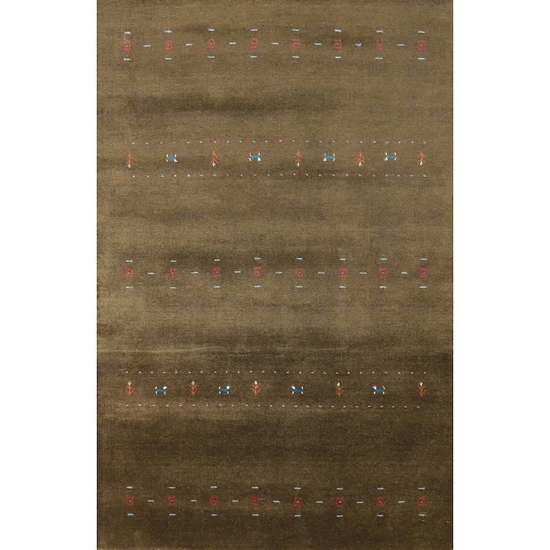 Tribal Gabbeh Oriental Area Rug Handmade Wool Carpet - 4'11" x 7'11"