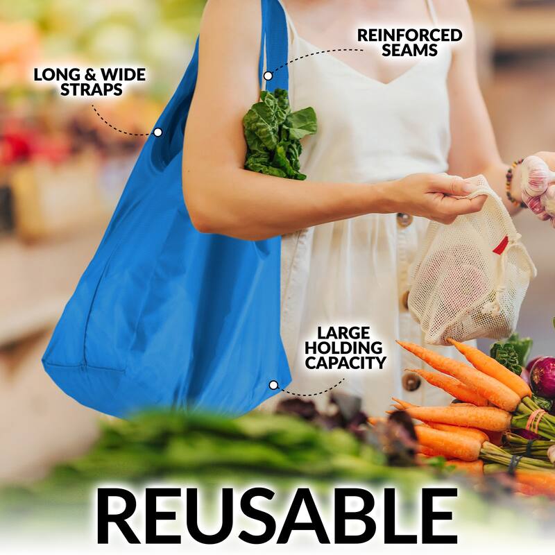 Zulay Kitchen 5 Pack 50 Pound Reusable Grocery Bags