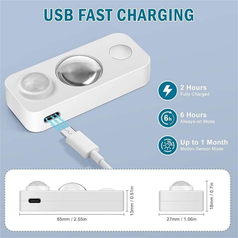 4-Pack Rechargeable Motion Sensor LED Lights,Warm Colors