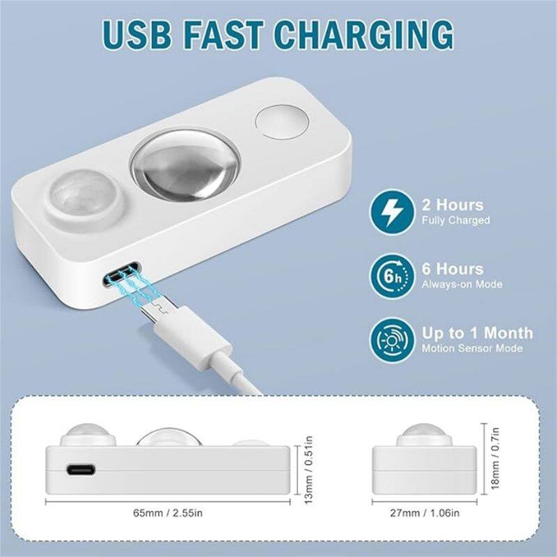 4-Pack Rechargeable Motion Sensor LED Lights,White Colors