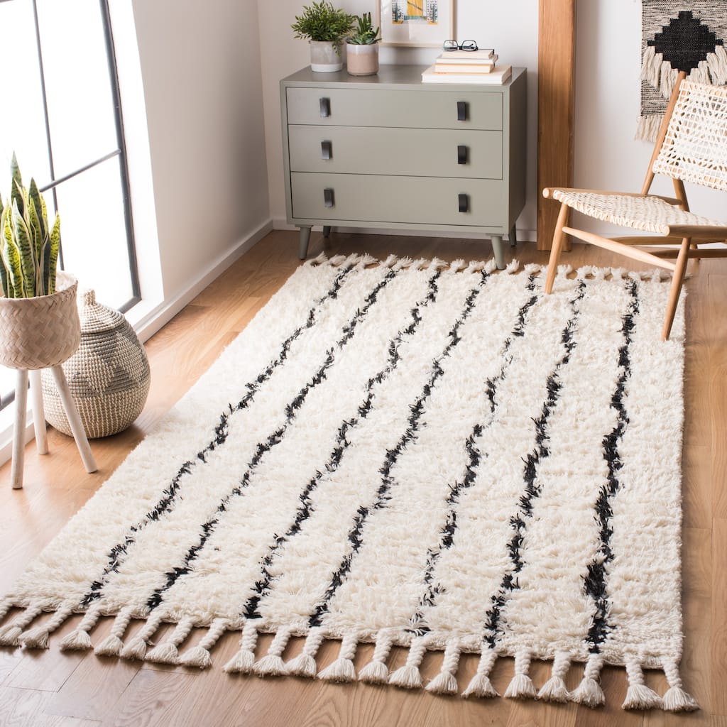 SAFAVIEH Handmade Casablanca Shag Annedorle 1.4-inch Wool Rug