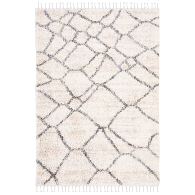 SAFAVIEH Berber Fringe Lozenka Mercedes Trellis Rug