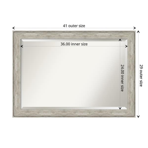 dimension image slide 1 of 12, Beveled Bathroom Wall Mirror - Crackled Metallic Frame
