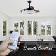 preview thumbnail 2 of 29, 36" Black Crystal Retractable Ceiling Fan with LED light and Remote
