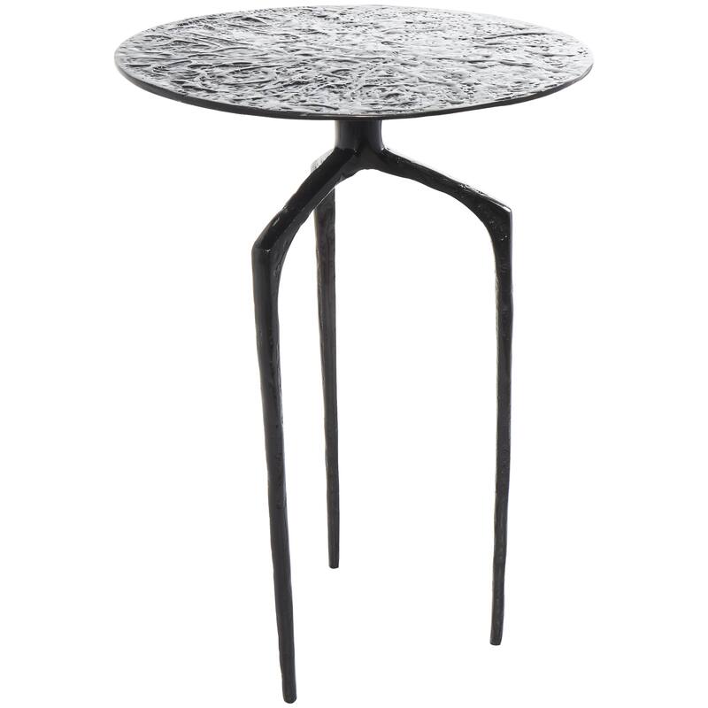 Aluminum Metal Geometric Slim Textured Accent Table - Silver, Gold or Gray - Roche River Decor