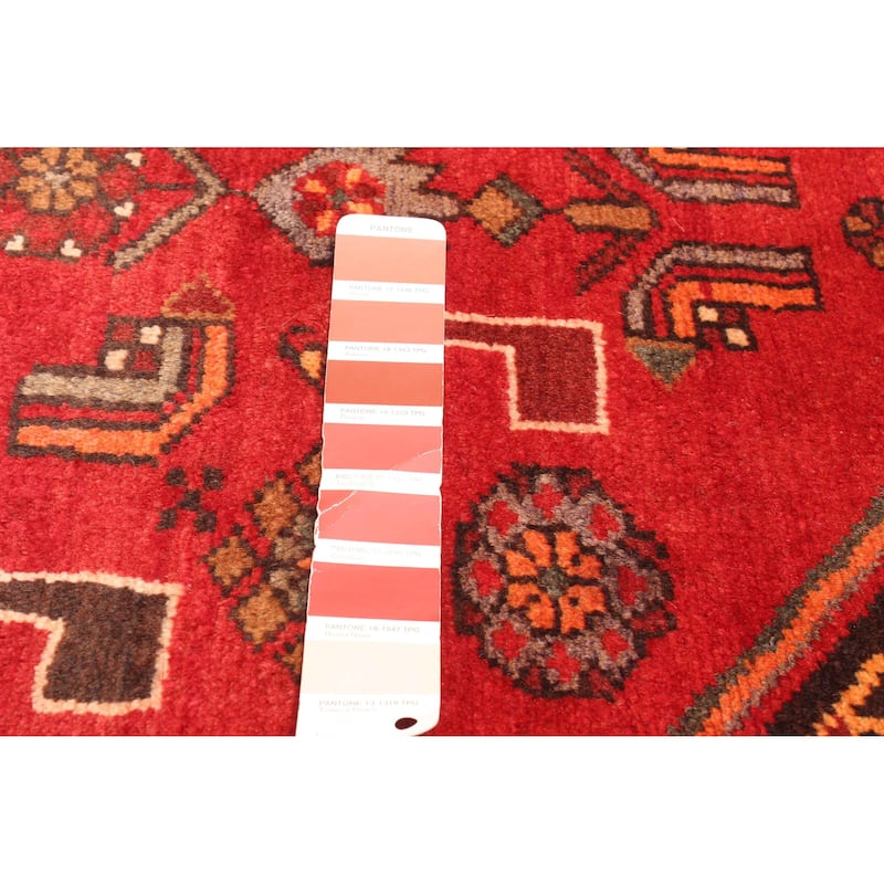 ECARPETGALLERY Hand-knotted Andelz Red Wool Rug - 4'1 x 7'0