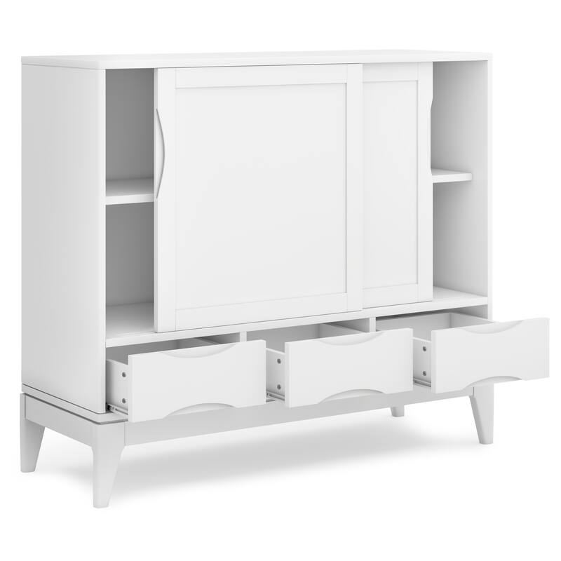 WYNDENHALL Pearson Solid Wood 48 inch Storage Cabinet (Set of 2) - 48"W x 17"D x 42"H