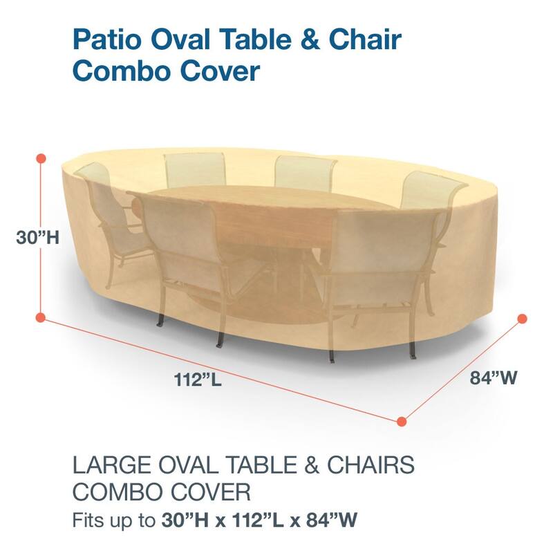 Budge Oval Table and Chairs Combo Cover, All-Seasons, Nutmeg