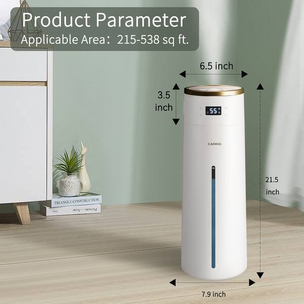 dimension image slide 1 of 2, 3L Top Fill Mist Humidifiers for Bedroom Middle Room