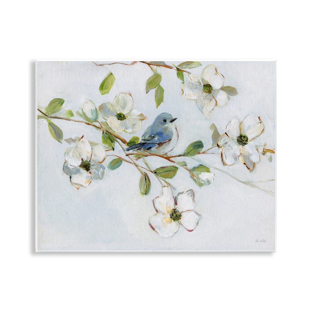Stupell Bird Perched on Dogwood Wall Plaque Art Design By Sally Swatland