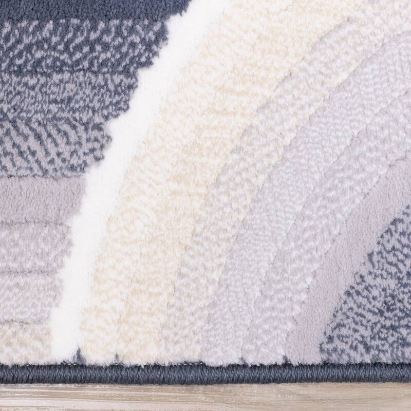 Elizabeth Collection - Blue/Grey/Cream Rounded Arches Rug