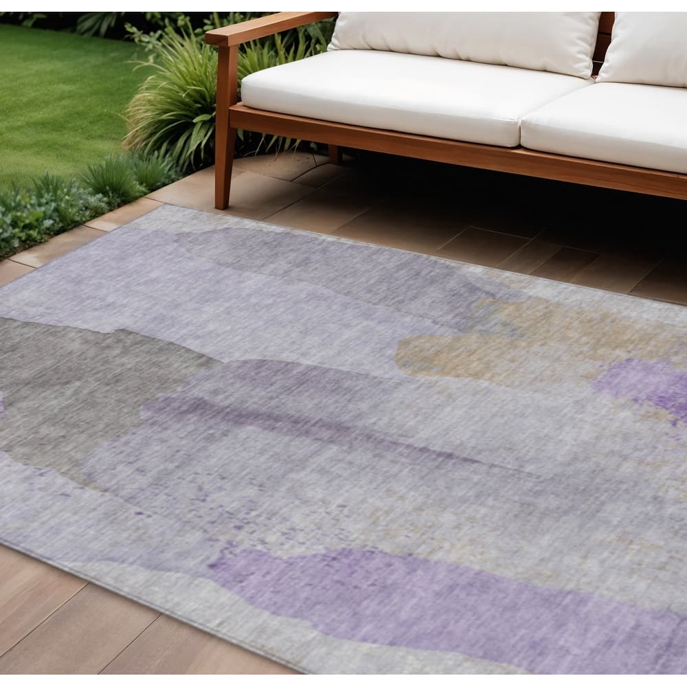 HomeRoots Abstract Transitional Rectangle Outdoor Rug
