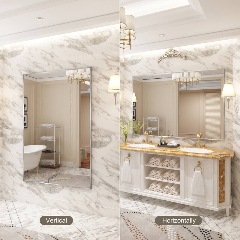QuivaraView Wall Mounted Aluminum Frame Bathroom Vanity Mirror