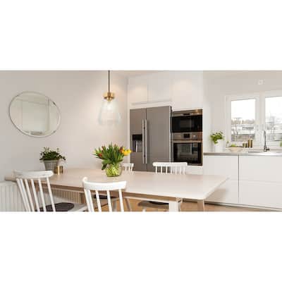 Eglo Montey 1-Light Brushed Gold Globe Pendant with Clear Glass
