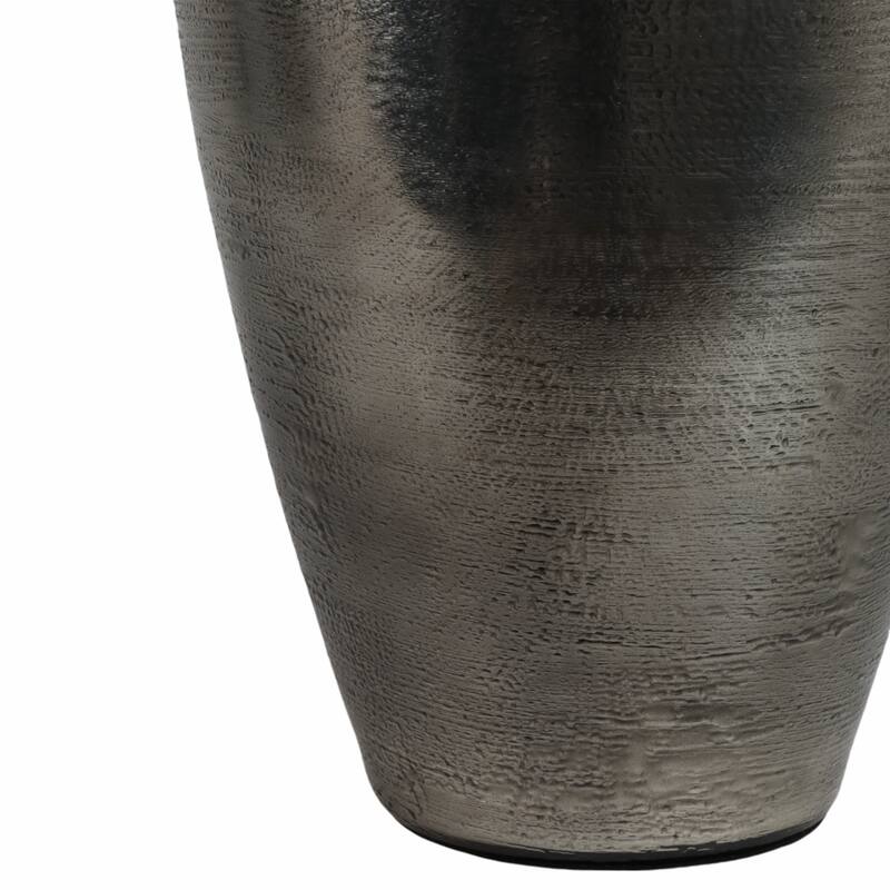 Sophisticated Glass Table Vase with Metal Topper - Gunmetal & Metallic