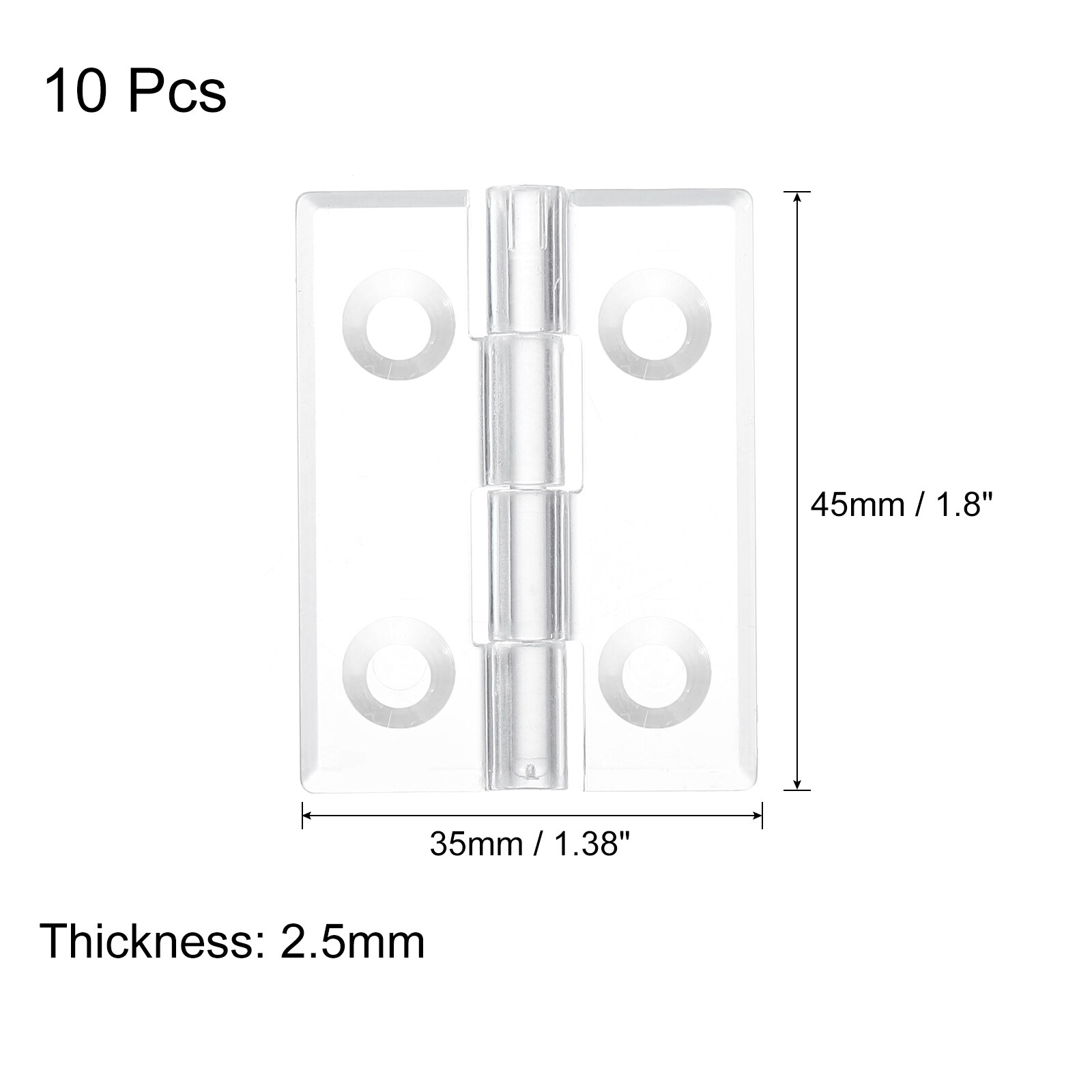 Acrylic Hinges Mini Hardware Folding Hinges with Mounting Hole Piano Hinges for Acrylic Case