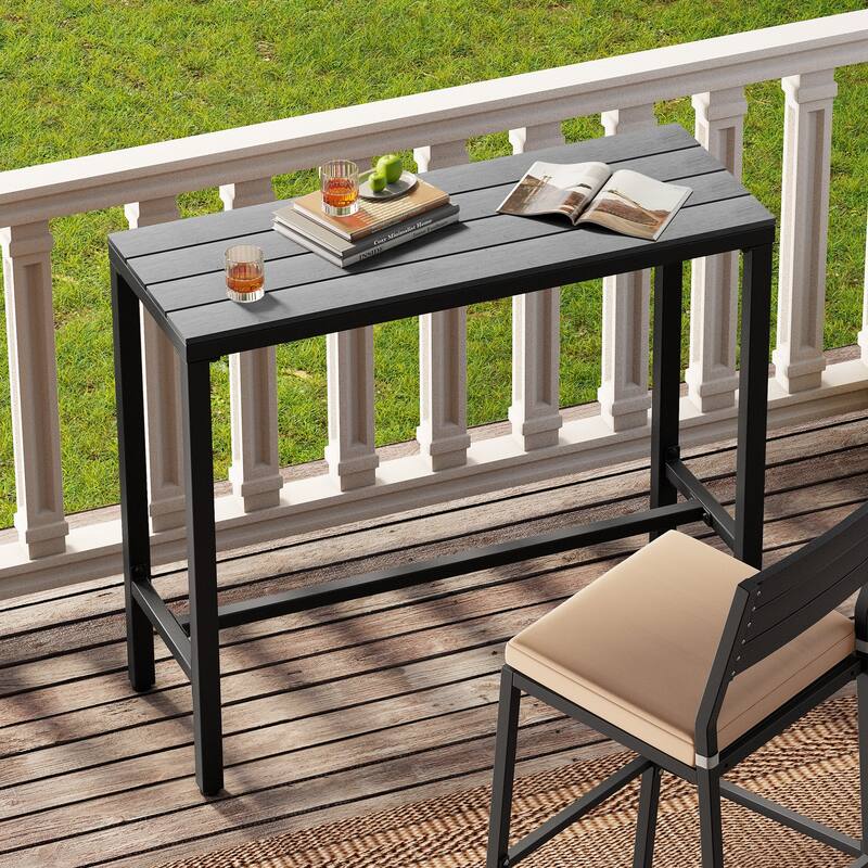 Crestlive Products Patio Outdoor Bar Table Rectangle Pub Table