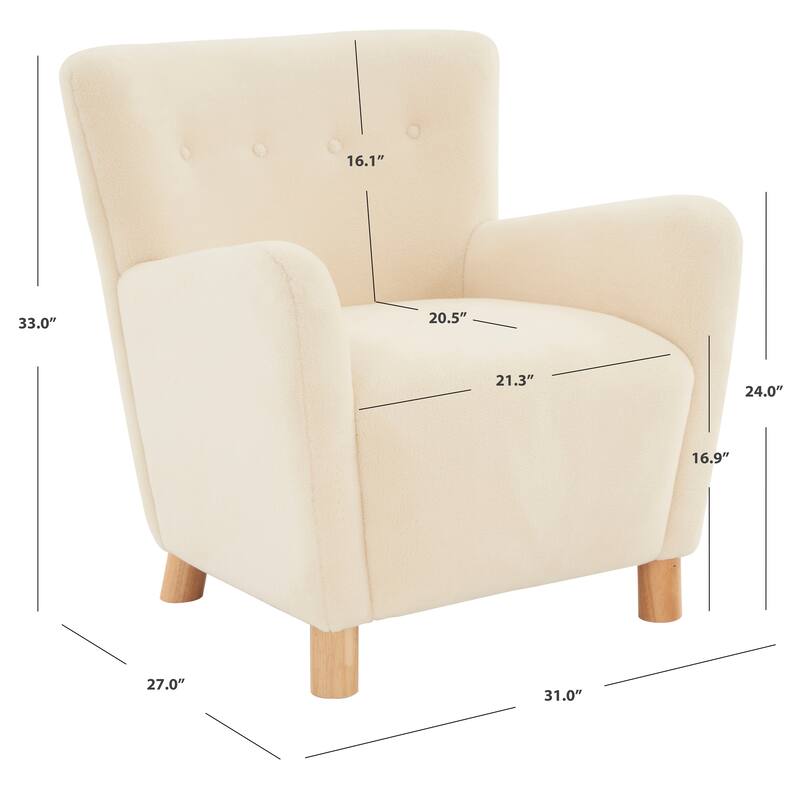 SAFAVIEH Couture Zornitza Faux Shearling Accent Chair - 31 In W x 27 In D x 33 In H - 31Wx27Dx33H