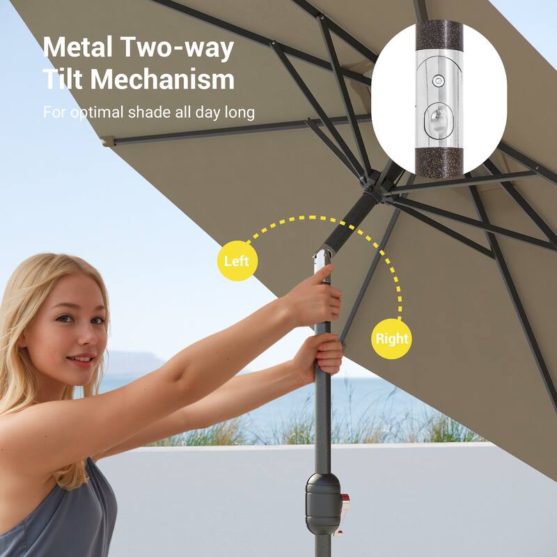 Bonosuki 9ft Patio Umbrella Market Table Umbrella with Tilt and Crank