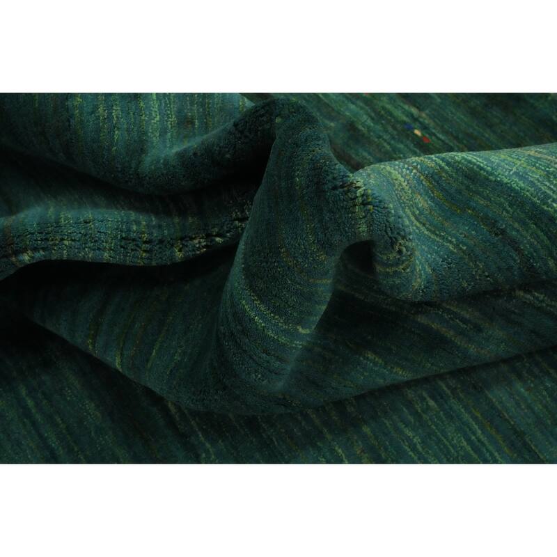 Hand Knotted Oriental 100% Wool Carpet Tribal Animal Pictorial Green Gabbeh Area Rug - 9' 10'' X 8' 1''