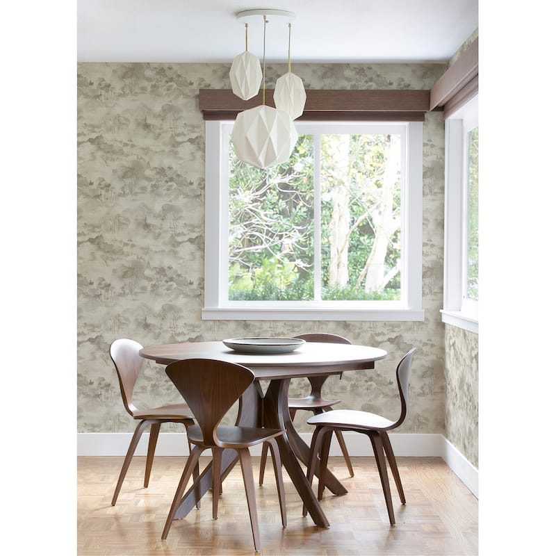 Scott Living Nara Taupe Taupe Toile Wallpaper