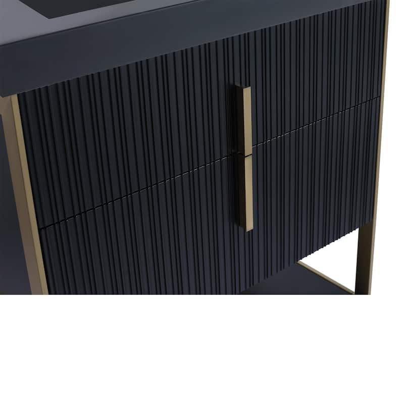 Fine Fixtures Serenity Modern Bathroom Vanity with Black Gel Acrylic Top