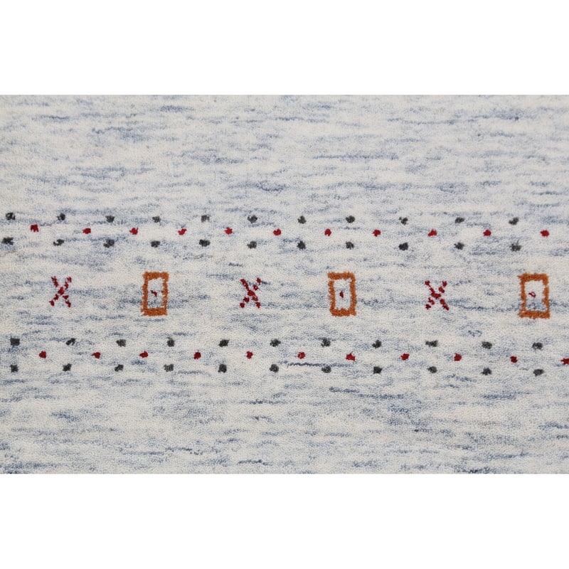 Hand Knotted Oriental 100% Wool Carpet Tribal Animal Pictorial Beige & Ivories Gabbeh Area Rug - 7' 11'' X 5' 2''