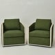 preview thumbnail 69 of 165, KINWELL 31"W Oak Frame Upholstered Swivel Barrel Armchair Set of 2 - Green Boucle