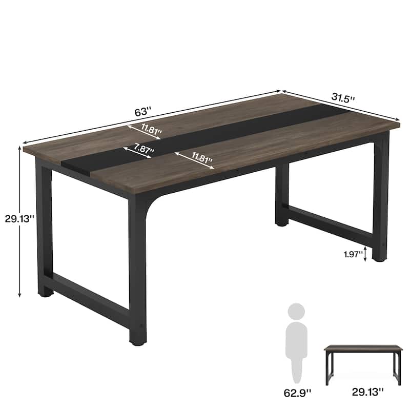 63" Modern Computer Desk for Home Office