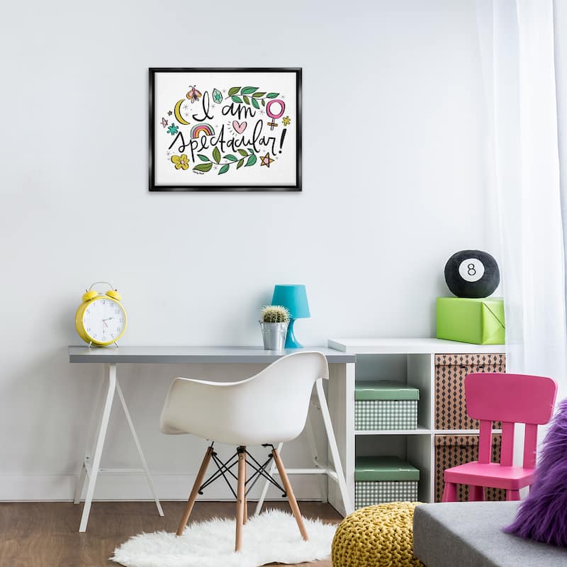 Stupell Motivational I Am Spectacular Framed Floater Canvas Wall Art Design By Mandy Ford Art + Illustration