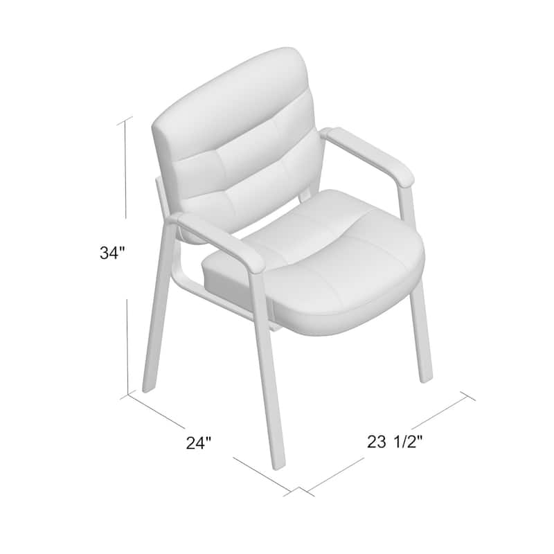 Mala Executive Mid Back Guest Chair, Faux Leather, Steel Frame