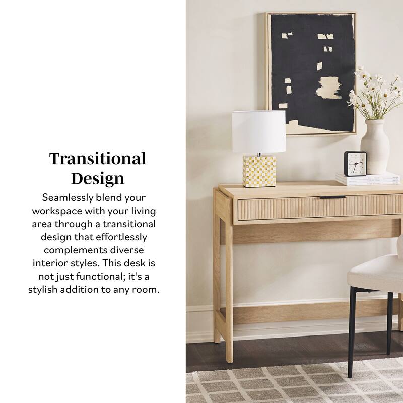 Middlebrook Designs Reeded Writing Desk with Drawer