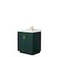 Option Green, Gold Trim, White Carrara Marble Top