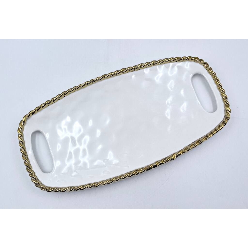 14" Rope Long Tray with Handles