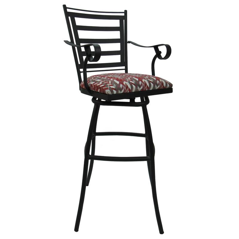 Extra Tall Spectator Swivel Bar Stool 35" Jenna - Black Frame - 34 - 35 inch Seat - Simi Desert Rose