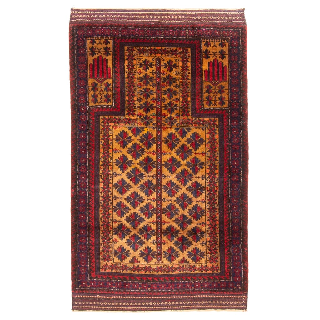 ECARPETGALLERY Hand-knotted Teimani Tan Wool Rug - 2'7 x 4'4