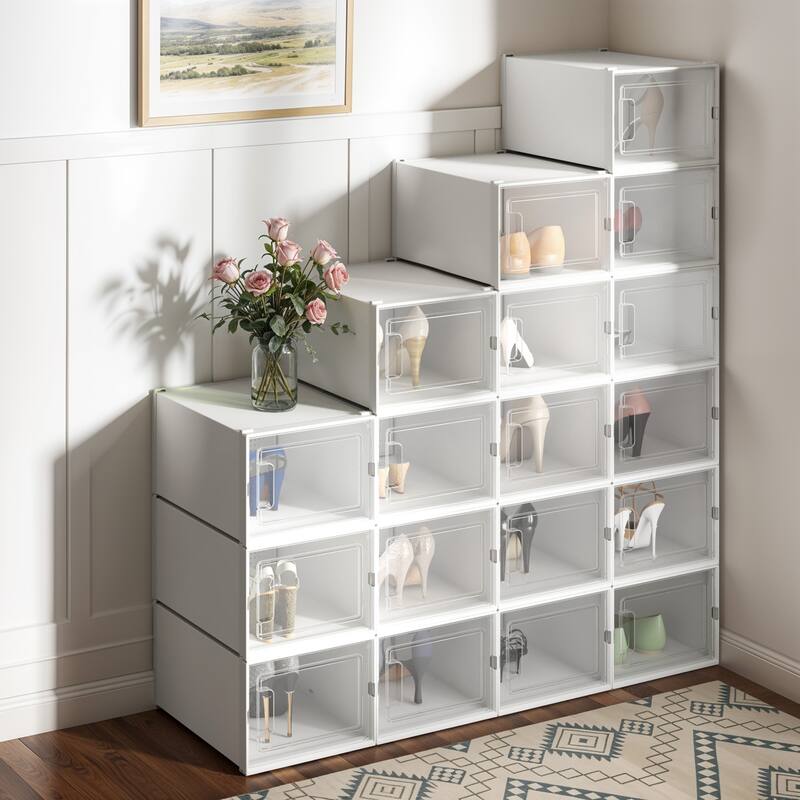 Plastic Shoe Storage Box Set
