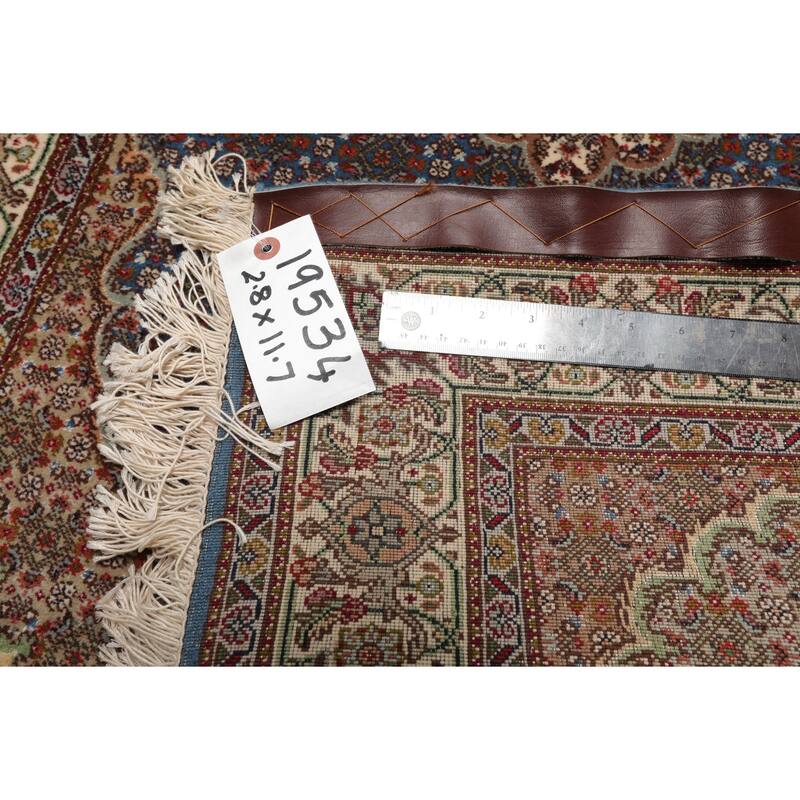 2'8''x11'7'' Runner Hand Knotted Wool Blue Traditional 300 KPSI Rug - 2' 8'' x 11' 7''
