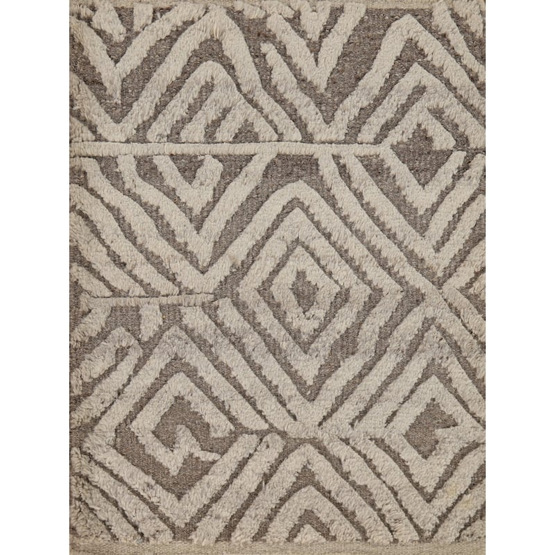 Geometric Moroccan Indian Accent Rug Handmade Trellis Wool Carpet - 2'0"x 3'0"