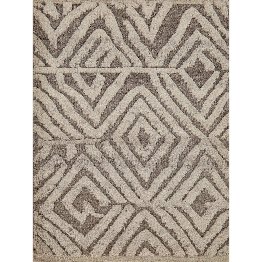 Geometric Moroccan Indian Accent Rug Handmade Trellis Wool Carpet - 2'0"x 3'0"