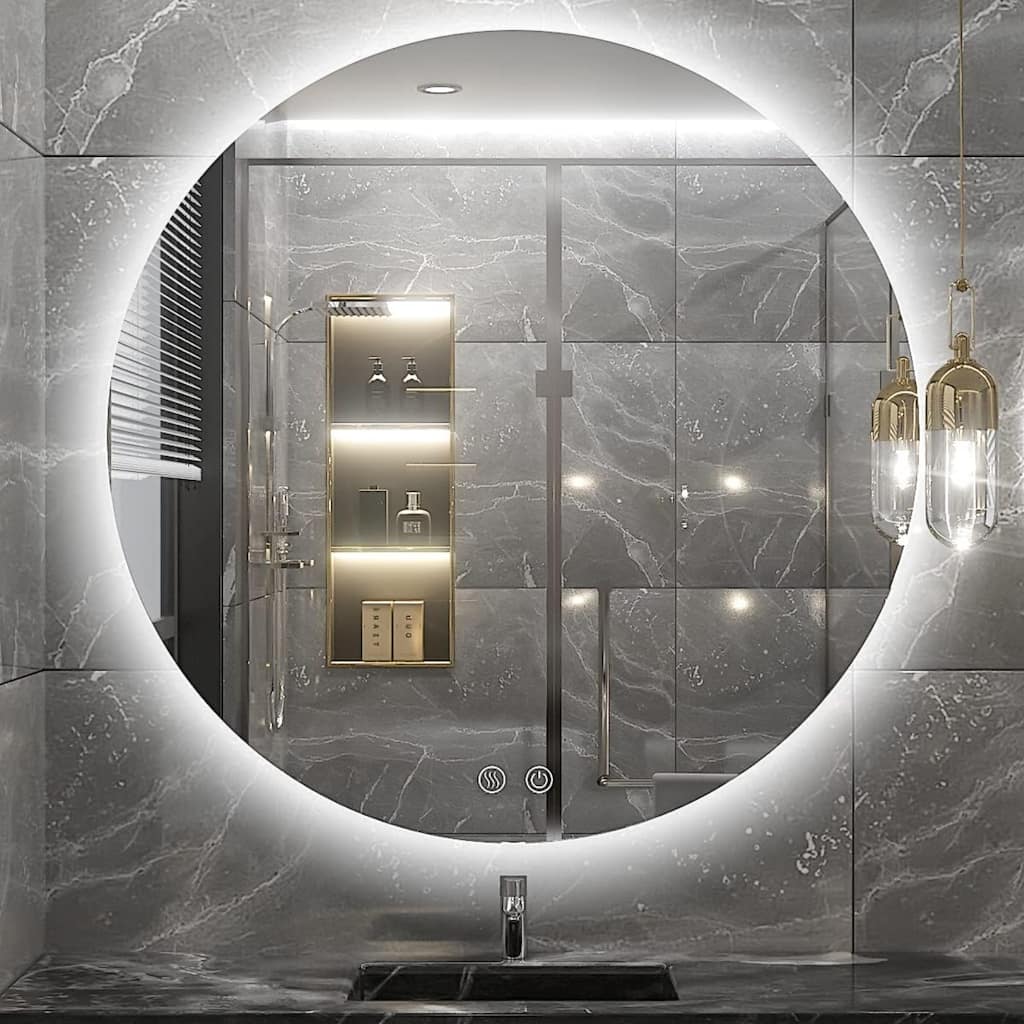 KIOTEE Round Backlit LED Lighted Anti-Fog Bathroom Vanity Mirror with ETL and 3-Year Warranty