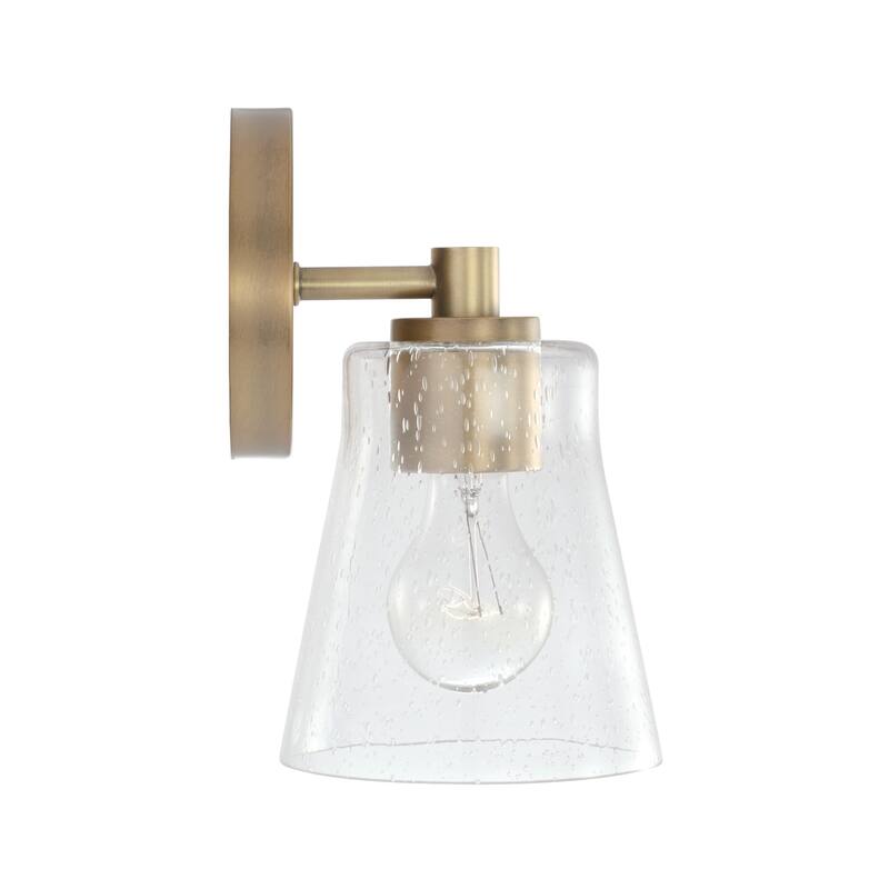 Baker 1-light Wall Sconce w/ Clear Seeded Glass