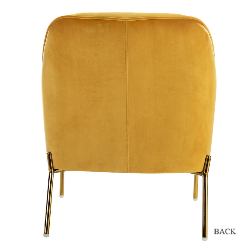 Barbara Modern Velvet Accent Chair for Bedroom with Metal Legs by HULALA HOME