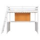 preview thumbnail 13 of 15, Solid Construction Twin size Loft Bed with Desk and Writing Board, Wooden Loft Bed